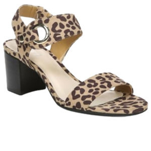 NEW! Bar III Birdie City Block Heel Leopard Dress Sandal NWT Size 7
